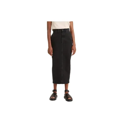 Levis/Levi's SS23 WellThread Series Denim Long Skirts Women's Black