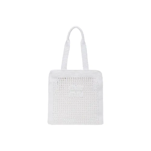 MIU MIU Fabric Tote Bag Shopping Bag Handbag Women's White