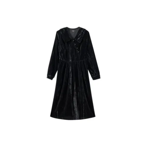 Inman Long-Sleeved Dresses Women's Midnight Black