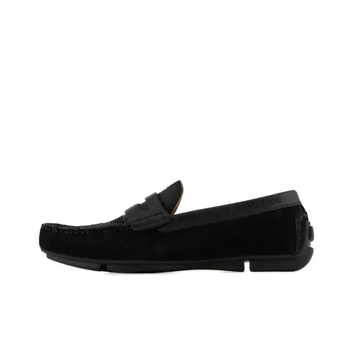 EMPORIO ARMANI Flocked-logo Driving Loafers