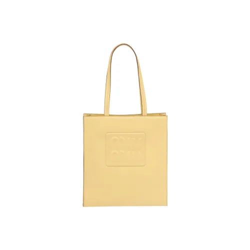 MIU MIU Leather Tote Bag, Shopping Bag, Handbag Women's Lemon