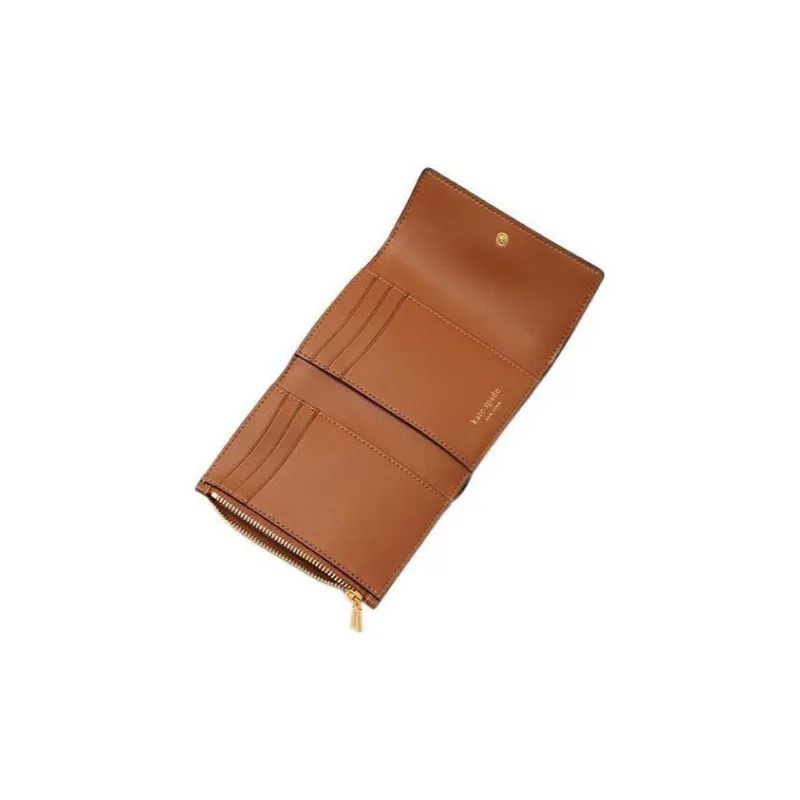 Kate Spade Katy Cow Leather Card Holder Wallet Women's White & Brown-2