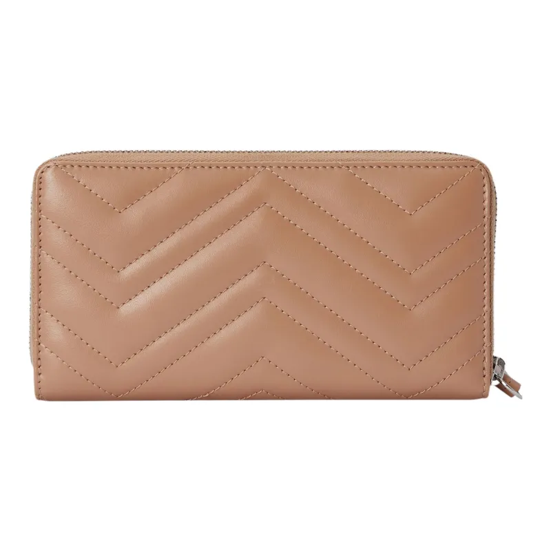 GUCCI GG Marmont Leather Wallet Women's Rose Beige-2