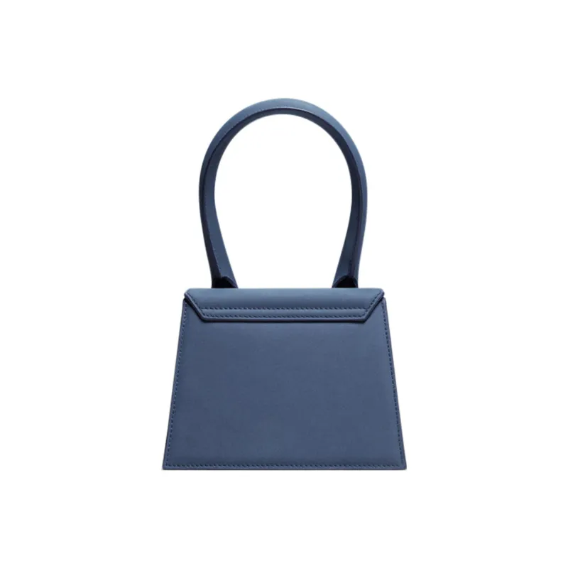 Jacquemus Cow Leather Shoulder Bag Crossbody Bag Handbag Medium Size Women's Blue-3