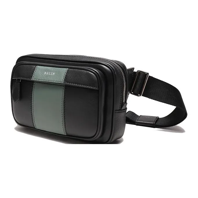 BALLY Cow Leather Fanny Pack Sling Bags Regular Men's Black Gray Green-1