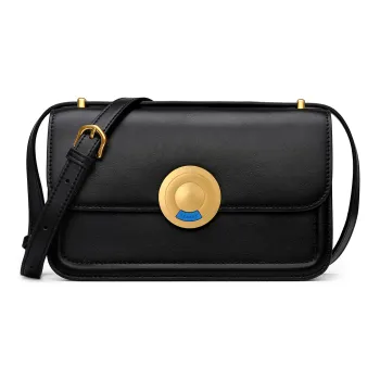 ST&SAT Artificial Leather Crossbody Bag Small Square Bag Tofu Bag Shoulder Bag Women's Black/Ecru