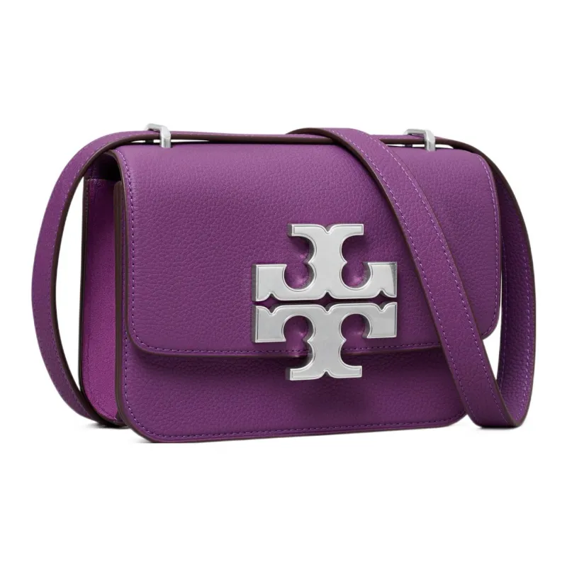 TORY BURCH Eleanor Leather Shoulder Bag, Crossbody Bag Trumpets Women's Purple-1