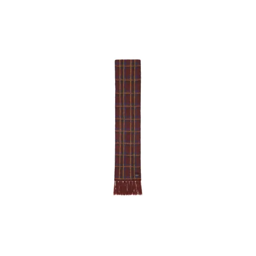 SAINT LAURENT Knit Scarves Men Burgundy