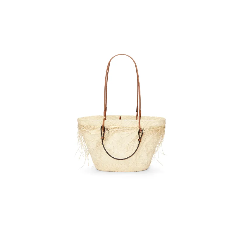 LOEWE Iracap Palm Fiber With Cow Leather Handbag, Shoulder Bag Women's-1