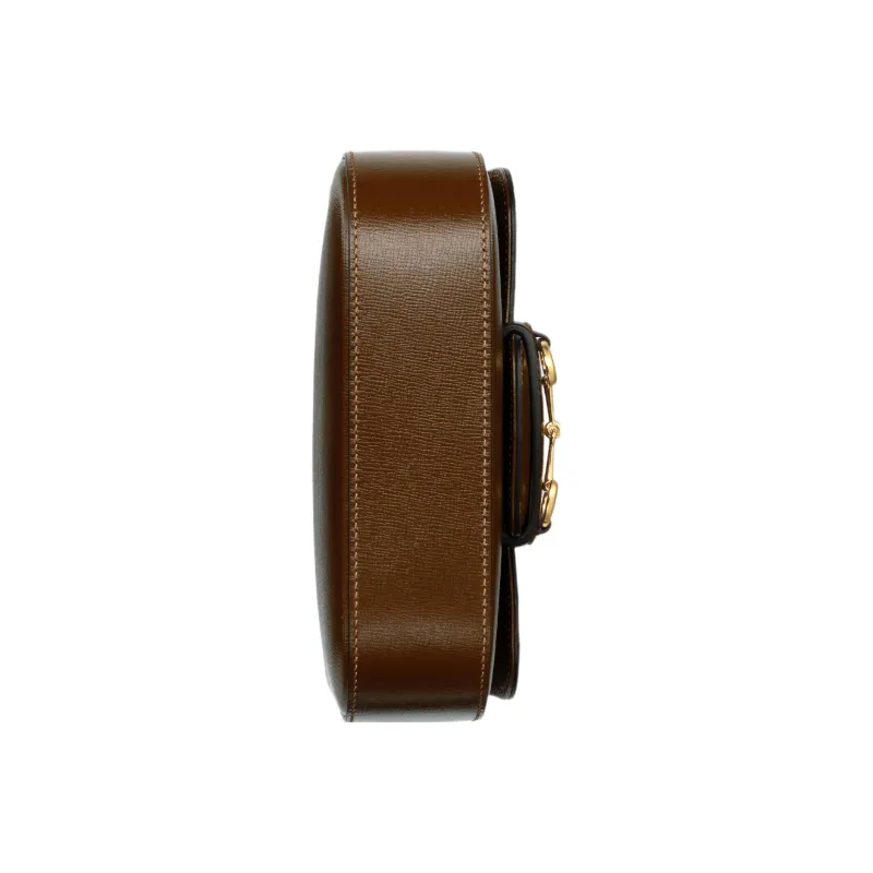 GUCCI Horsebit 1955 Leather Saddle Bag Crossbody Shoulder Bag Women's Brown-6