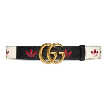 GUCCI Logo Emblem Smooth Buckle Leather Belts Men's Black Width 4CM