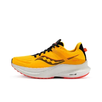 Saucony Tempus Cushioning Anti Slip Wear Resistant Breathability Low Top Training Running Shoes Women's Yellow Red