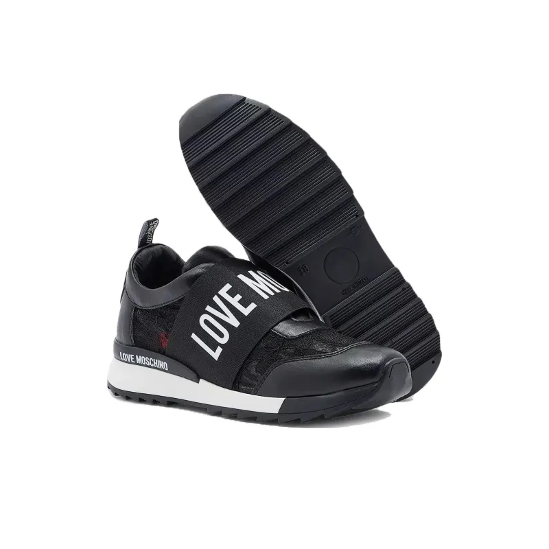 LOVE MOSCHINO Shock Absorbers Low Top Sports Casual Shoes Women's Black-4