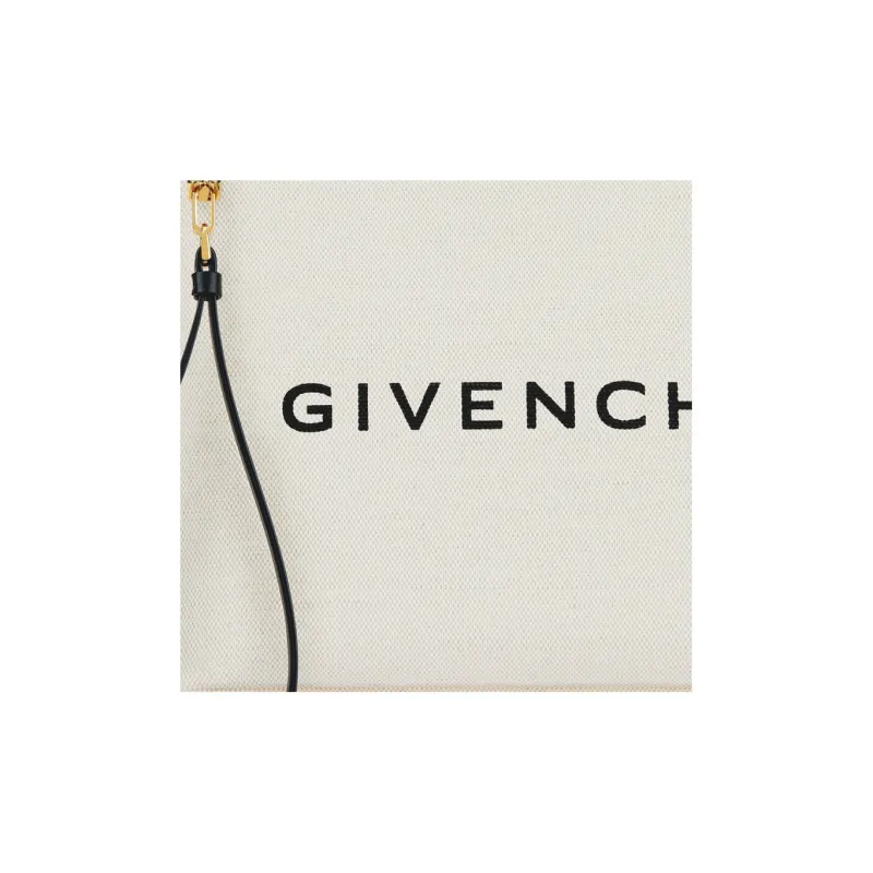 Givenchy Cotton Clutch Tubas Women's Beige/Black-3