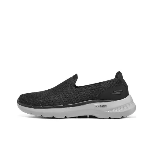 Skechers Go Walk 6 Anti Slip Wear Resistant Low Top Casual Shoes Men's Black White