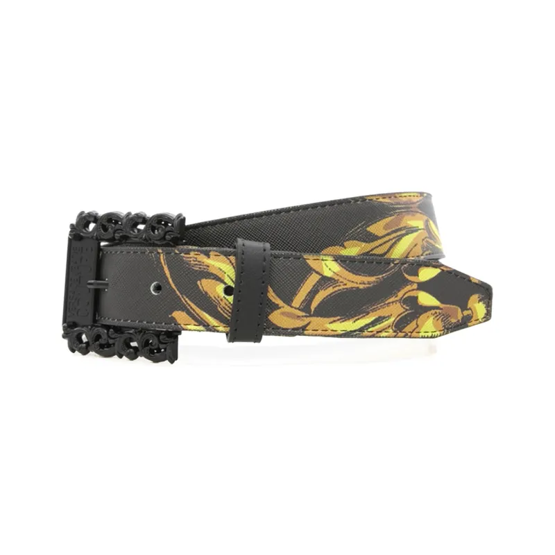 VERSACE Leather Belts Men Black-1