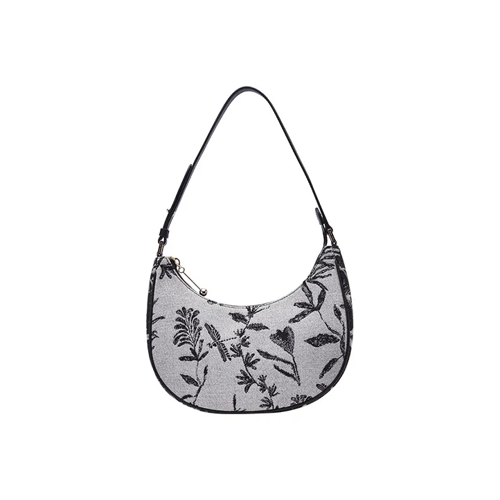 VANESSA HOGAN Fabric Shoulder Bag Hobo Handbag Women's Blue/Black-6