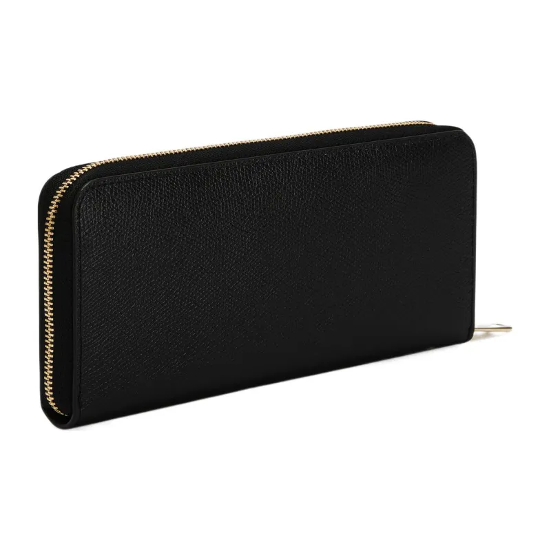 Furla Textured Leather Wallet Extra Large Women's Black-1