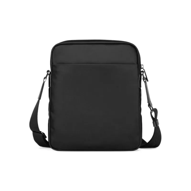 SAMSONITE Cow Leather With Fabric Briefcase, Shoulder Bag, Crossbody Bag Medium Size Men's Black-4