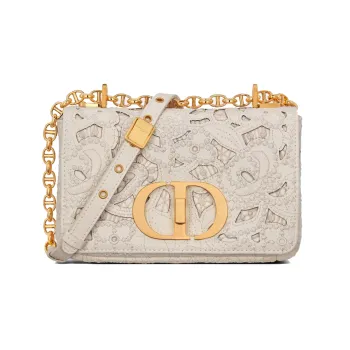 DIOR Caro Calfskin Crossbody Bag Shoulder Bag Women's Beige