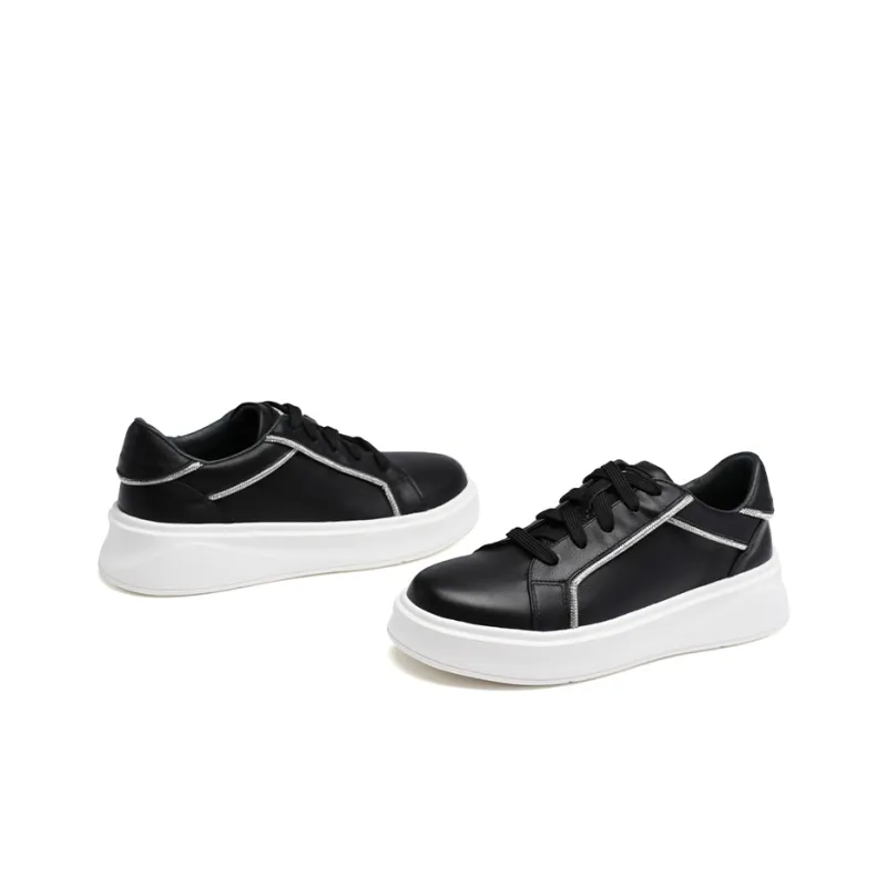 PACO GIL Low-Top Skateboard Shoes 4cm Women's Black-2