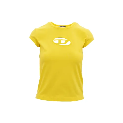 DIESEL OVAL-D Series T-Shirts Women's Goldfinch Yellow