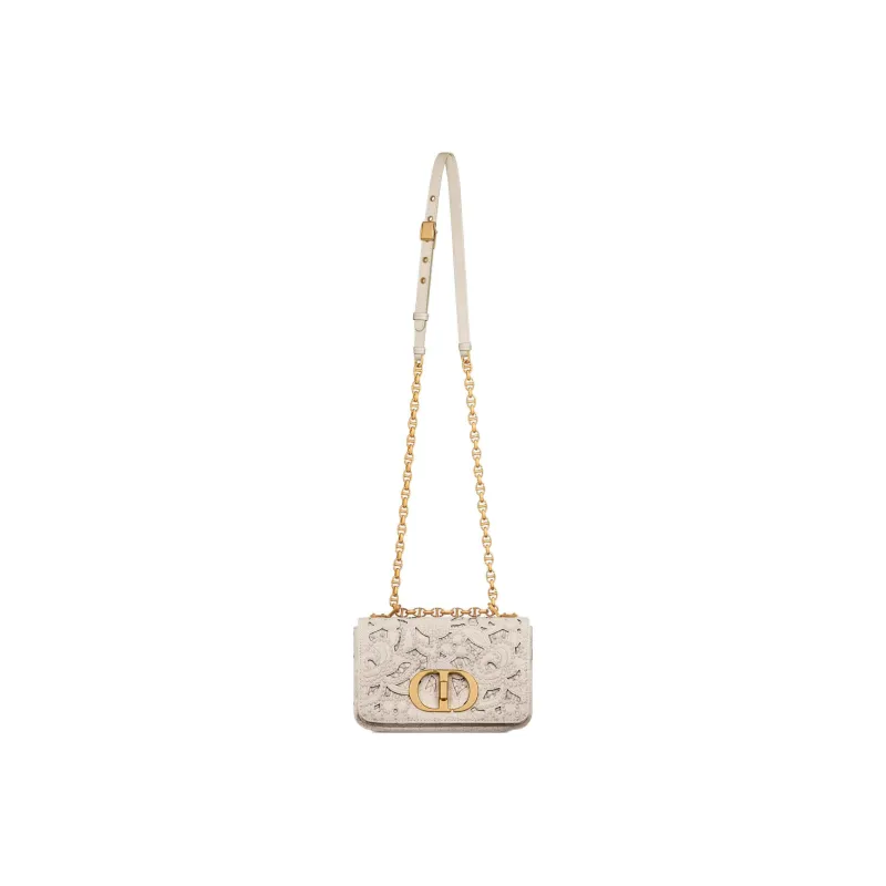 DIOR Caro Calfskin Crossbody Bag Shoulder Bag Women's Beige-1