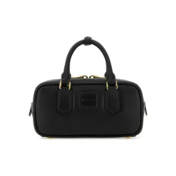 MIU MIU Arcadie Series Leather Bowling Bag Handbag Regular Women's Black
