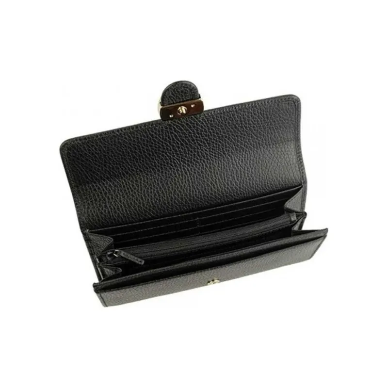 GUCCI Leather Wallet Women's Black-4