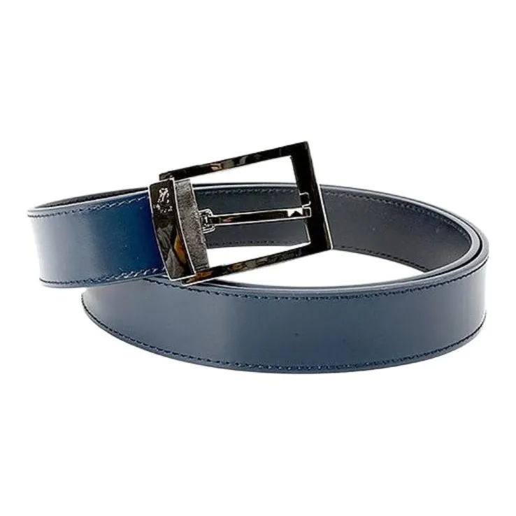 VERSACE Leather Belts Men Dark Blue-1