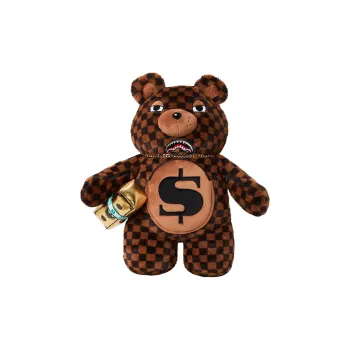 SPRAYGROUND Polyester Doll Bag, Bear Bag, Casual Bag, Backpack Large Size Unisex Brown