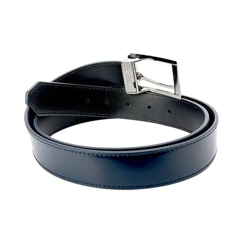 VERSACE Leather Belts Men Dark Blue-2