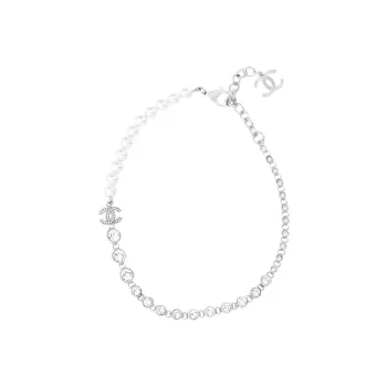 CHANEL Metal Necklaces Women's Silver
