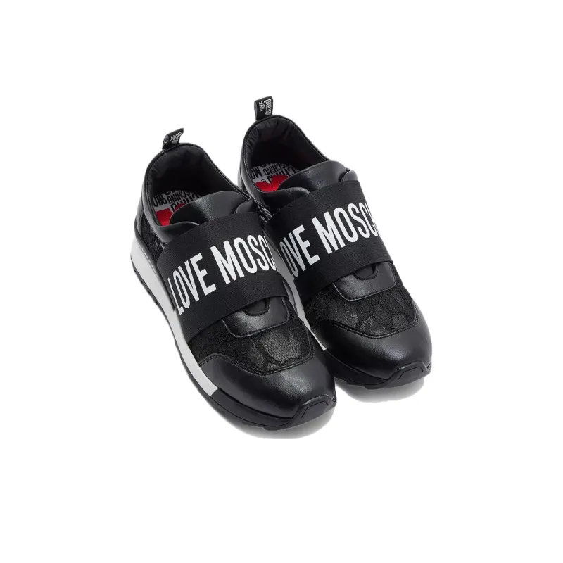 LOVE MOSCHINO Shock Absorbers Low Top Sports Casual Shoes Women's Black-1