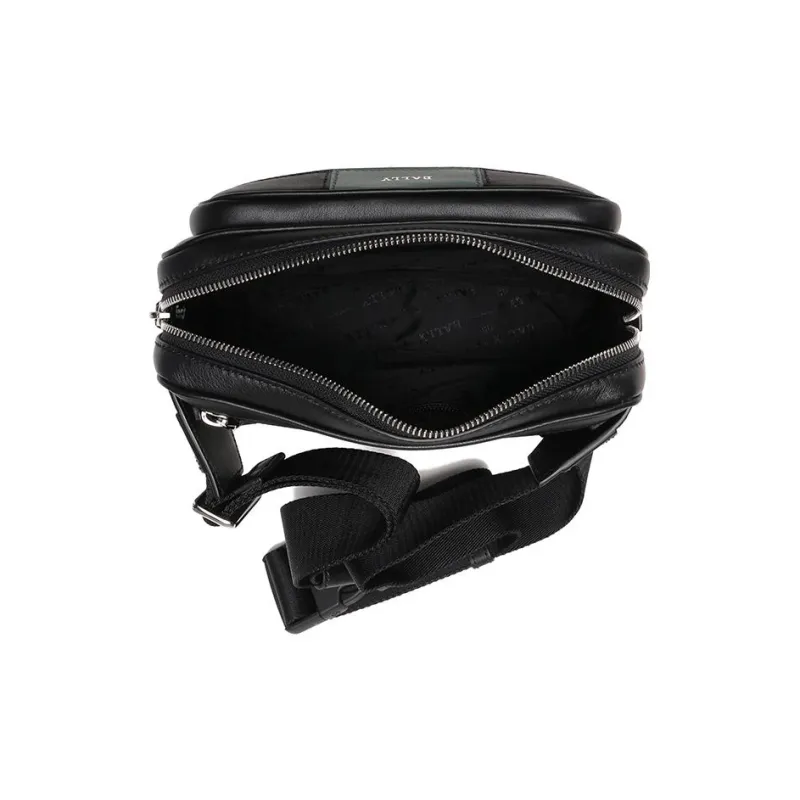BALLY Cow Leather Fanny Pack Sling Bags Regular Men's Black Gray Green-4