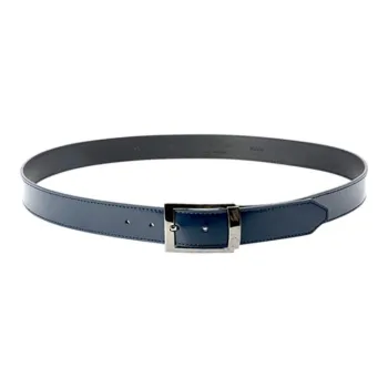 VERSACE Leather Belts Men Dark Blue