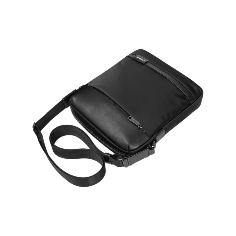 SAMSONITE Cow Leather With Fabric Briefcase, Shoulder Bag, Crossbody Bag Medium Size Men's Black-3