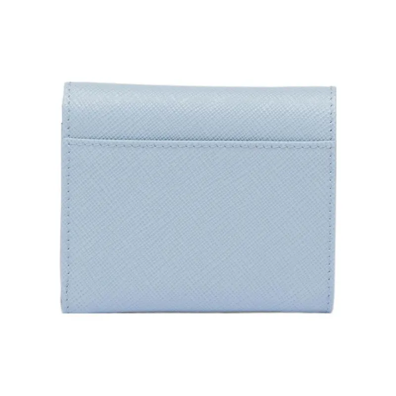 PRADA Leather Wallet Trumpets Women's Light Blue-2