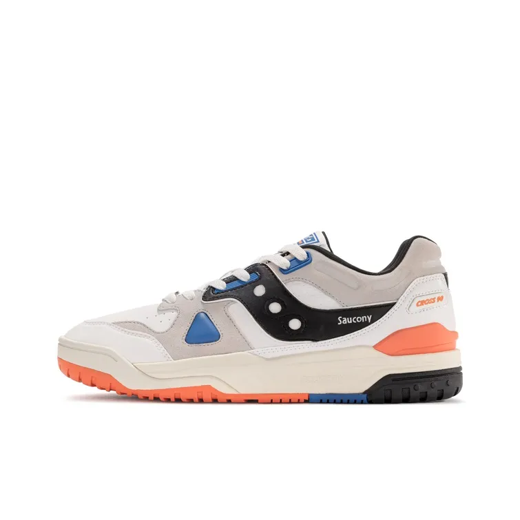 Saucony Cross 90 Anti Slip Wear Resistant Low Top Casual Shoes Unisex White Orange-0