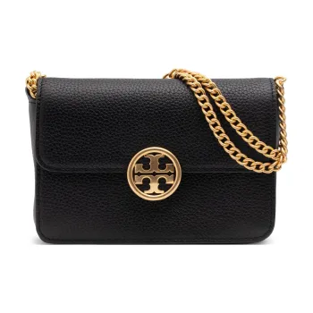 TORY BURCH Olivia Grain Leather Chain Bag, Shoulder Bag, Crossbody Bag Mini Women's Black