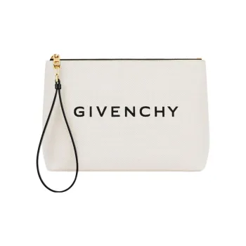 Givenchy Cotton Clutch Large Size Women's Beige/Black