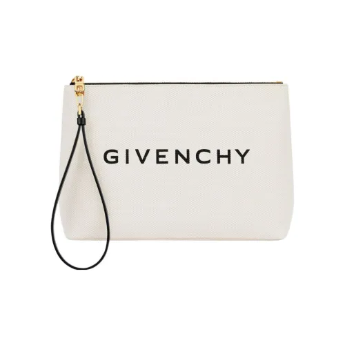 Givenchy Cotton Clutch Large Size Women's Beige/Black