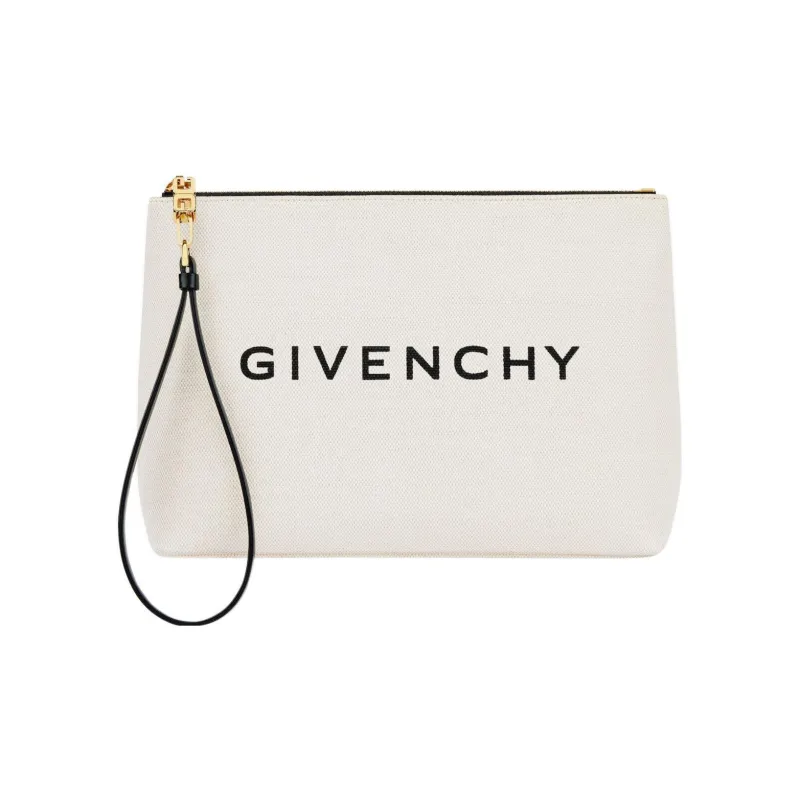 Givenchy Cotton Clutch Tubas Women's Beige/Black-0