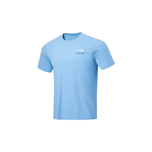 LINING Badminton Series T-Shirts Men Light Sea Blue