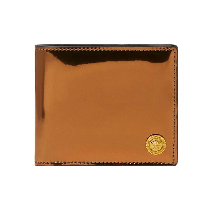 VERSACE Cow Leather Wallet Men's Brown-0