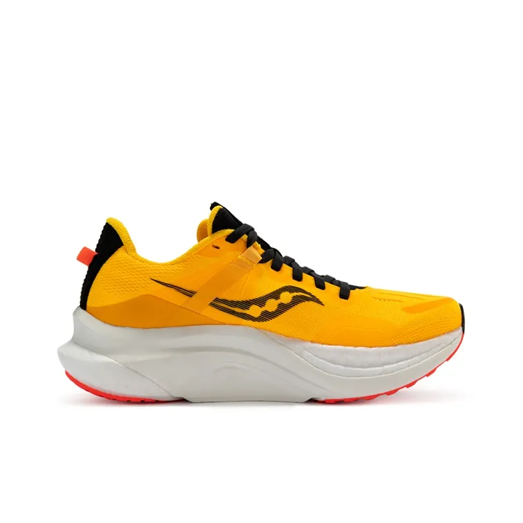 Saucony Tempus Cushioning Anti Slip Wear Resistant Breathability Low Top Training Running Shoes Women's Yellow Red-1
