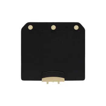 Furla Metropolis Collection Textured Calfskin Clutch Women's Black
