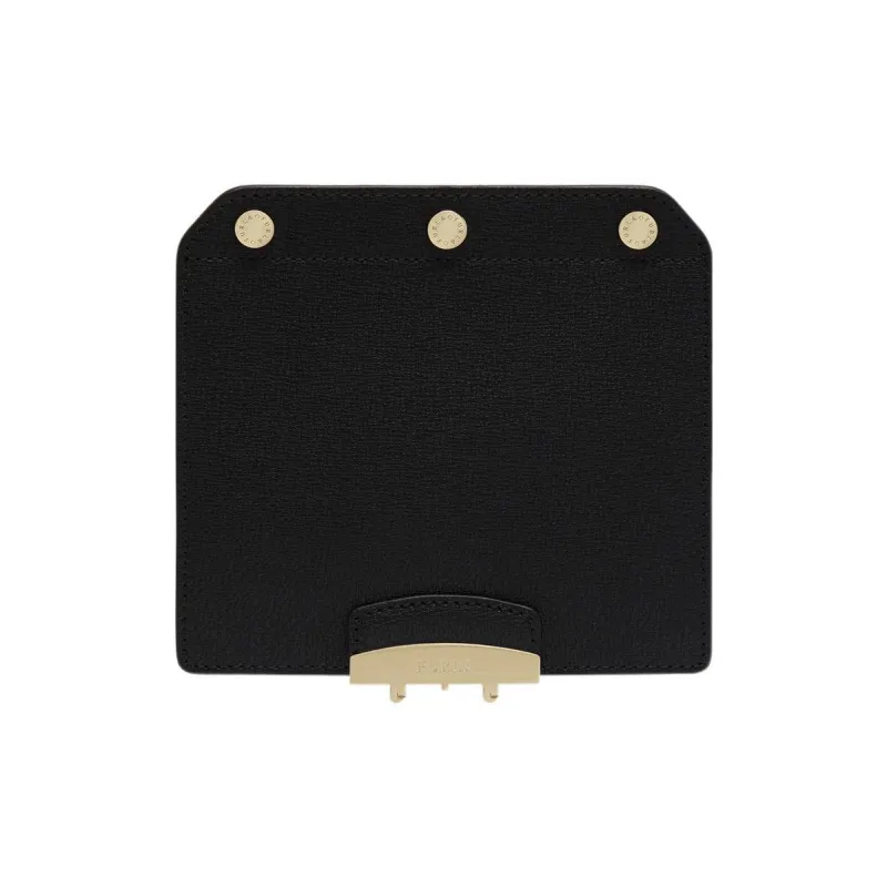 Furla Metropolis Collection Textured Calfskin Clutch Women's Black-0