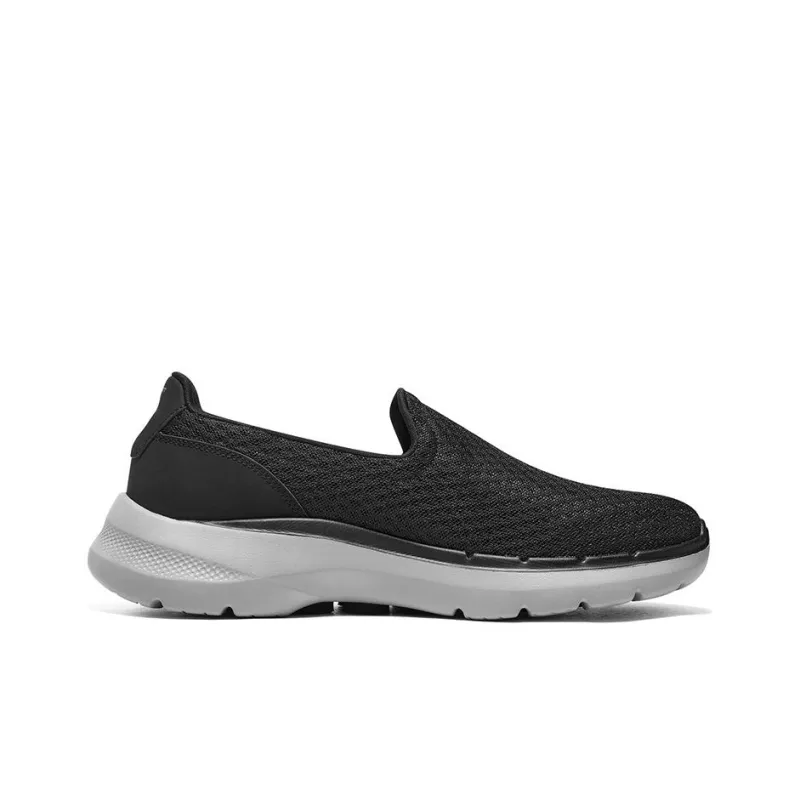 Skechers Go Walk 6 Anti Slip Wear Resistant Low Top Casual Shoes Men's Black White-1
