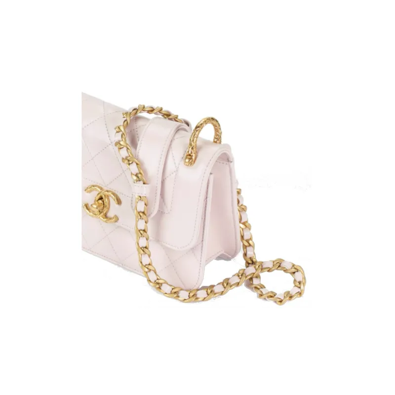 CHANEL Calfskin Shoulder Bag, Crossbody Bag, Handbag Women's Light Purple-2